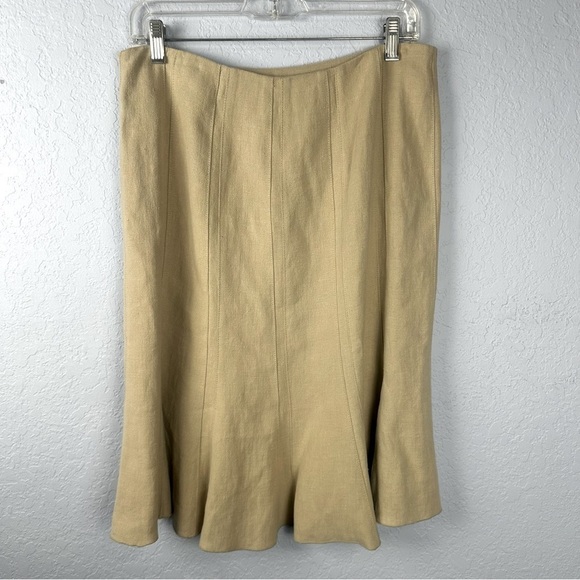 Gunex Italy 100% Hemp Beige Trumpet Skirt Size US 10 - Picture 5 of 5